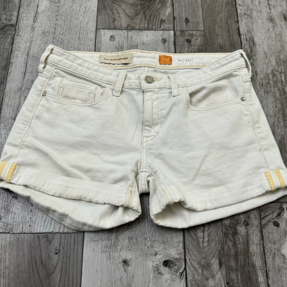 Anthropologie Pilcro & The Letterpress White Denim Jean Shorts 27